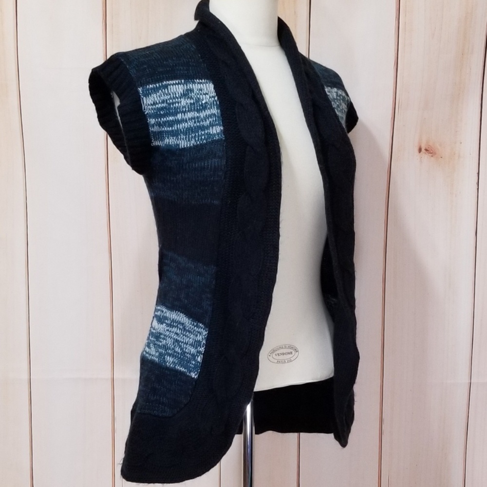 LAST CHANCE! Red Paint Navy Open Cardigan XS